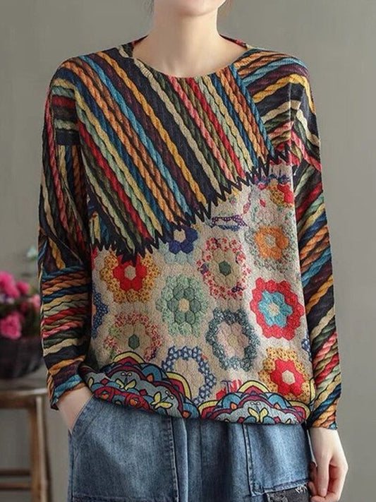 Autumn And Winter Loose Casual Pullover Round Neck Retro Sweater