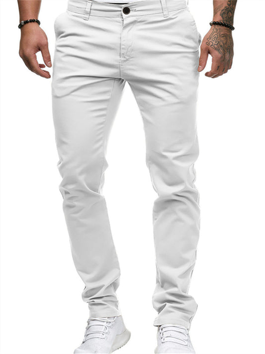 Men's Chinos Slacks Jogger Pants Straight Leg Geometry Breathable Soft Ankle-Length Home Daily Stylish Classic Style Slim Black White Mid Waist Micro-elastic