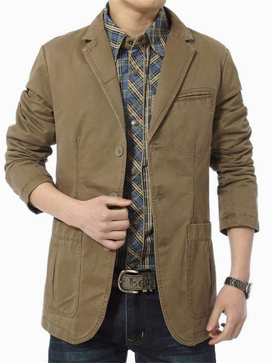 Men's Spring and Fall Cotton Casual Suit Jacket Men's Fashion Tide Small Suit Jacket