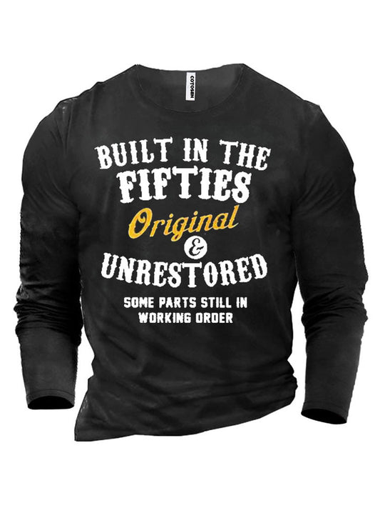Men's Casual Letters Printed Long-sleeved T-shirt Trend Loose Bottoming Shirt
