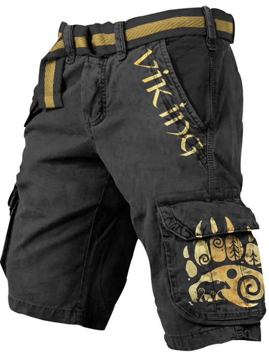 Men's New Arrival Trendy 3D-Printed Retro Casual Work Shorts No Belt