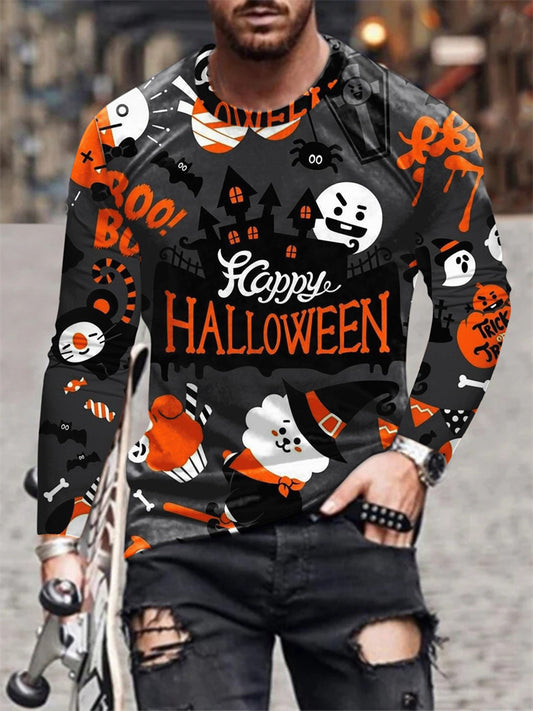 Spring/Summer New Fashionable 3D Printed Men's Long Sleeve T-shirt