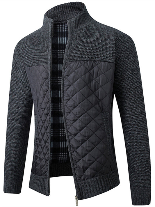Autumn and Winter New Men's Knit Sweater Trend Outside The Wear Padded Thickened Cardigan Sweater Loose Type Jacket