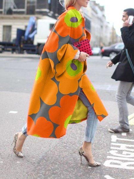 Oversized Printed Coat Jacket