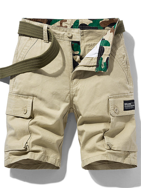 Men's Cargo Shorts Shorts Multi Pocket Straight Leg Print Solid Colored Comfort Wearable Knee Length Outdoor Daily 100% Cotton Sports Stylish Black Army Green