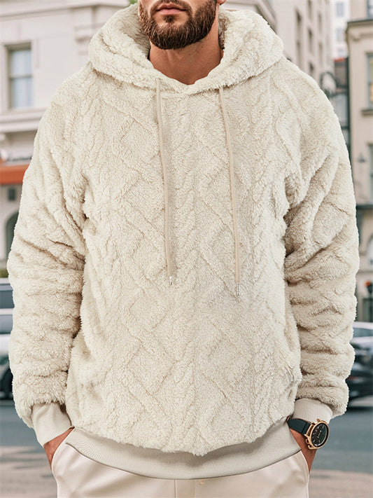 Men's Oversized Hooded Casual Sports Fashion Fleece-Lined Sweatshirt