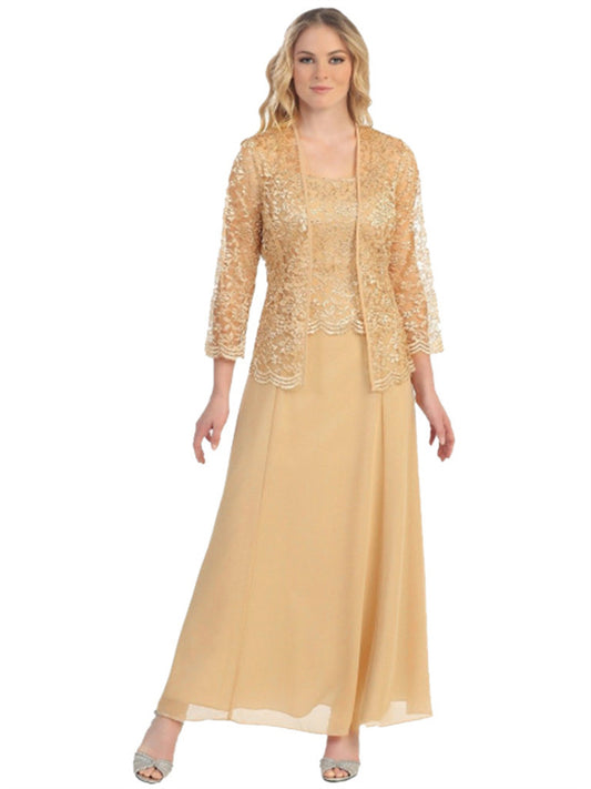 Women‘s Swing Dress Maxi long Dress Black Gray Wine Gold Red 3/4 Length Sleeve Fall Pure Color Chiffon Lace Fall Spring Boat Neck Hot Elegant Party 2022 M L XL XXL 3XL 4XL 5XL