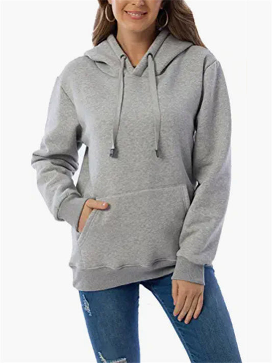 Women's Hoodie Sweatshirt Pullover Sherpa Fleece Teddy Front Pocket Pink Yellow Light Grey Solid Color Plain Casual Hoodie Long Sleeve Fleece S M L XL 2XL 3XL