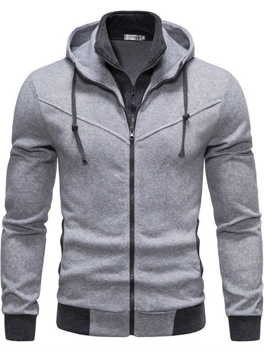 Men's Hooded Active Cool Casual Jacket Outerwear Solid / Plain Color Black White Red