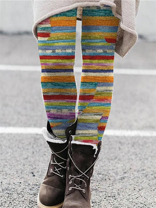 Women's Ethnic Print Slimming Stretch Versatile Leggings Long Pants