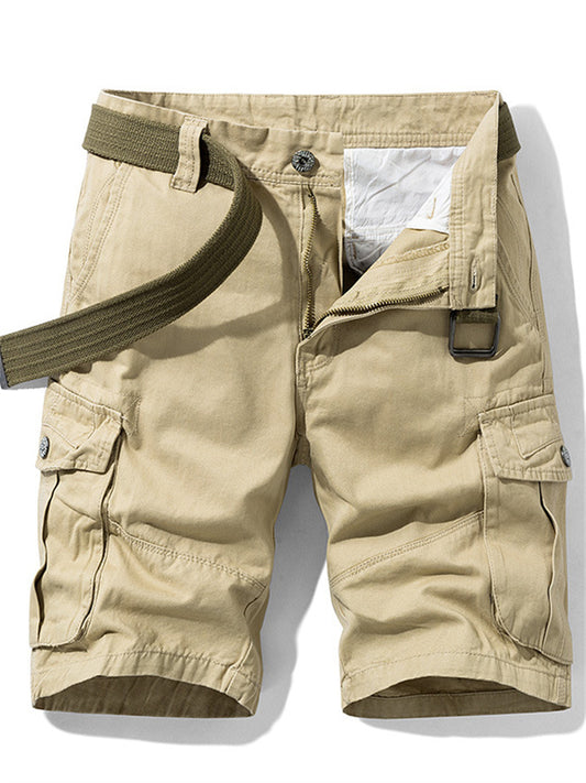 Men's Summer Workwear Shorts 100% Cotton 5-Inch Shorts Retro Casual Shorts