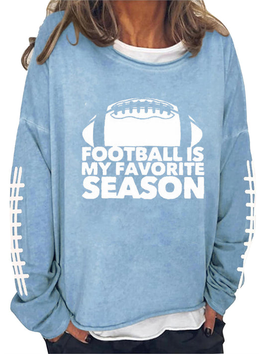 Fall/Winter Women's Crew Neck Printed Long Sleeve Casual Letter Sweatshirt