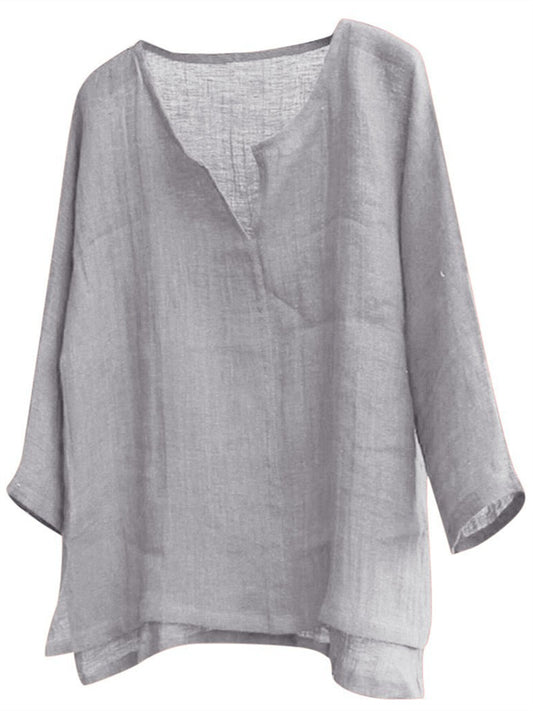 Men's Shirt Linen Shirt Solid Color Plain Collar Light Blue ArmyGreen Black White Orange Street Beach Long Sleeve Clothing Apparel Breathable