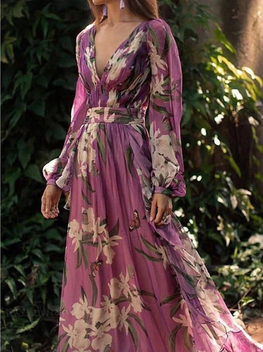 Printed Long Sleeve Skirt