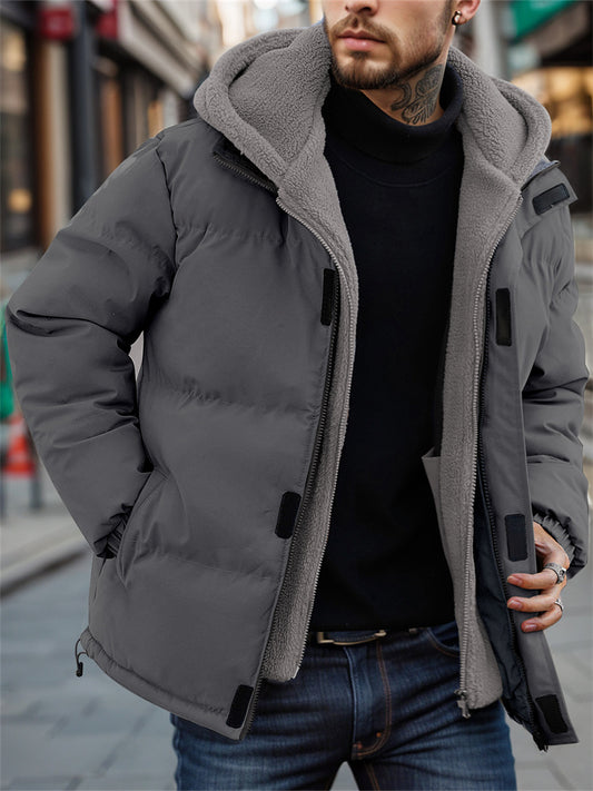 Men's Winter Jacket Coat Men's Ski Thickened Windproof Down Jacket Men's Fake Two-Piece Cotton Coat