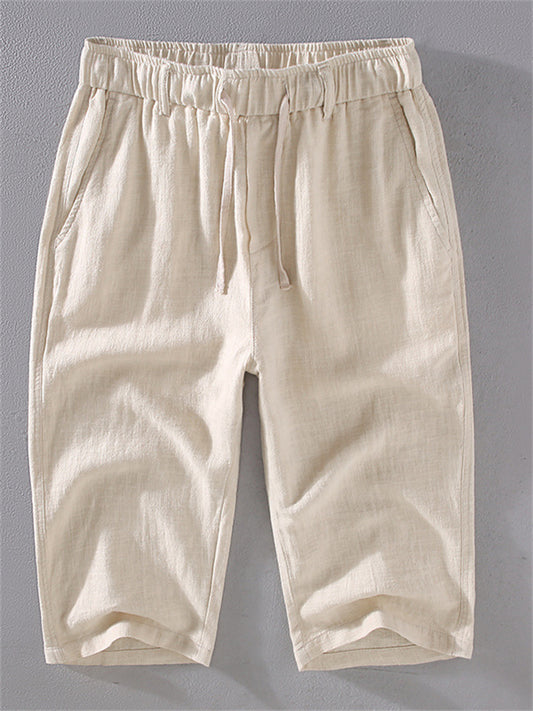 Casual Men's Shorts Summer Baggy Seven-minute Pants Thin Section of Linen Pants