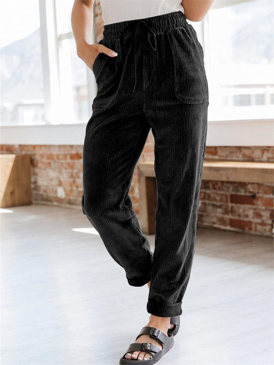 Fall/Winter New Arrival Women's Casual Pants - Fashion Solid Color Corduroy Wide-Leg Pants