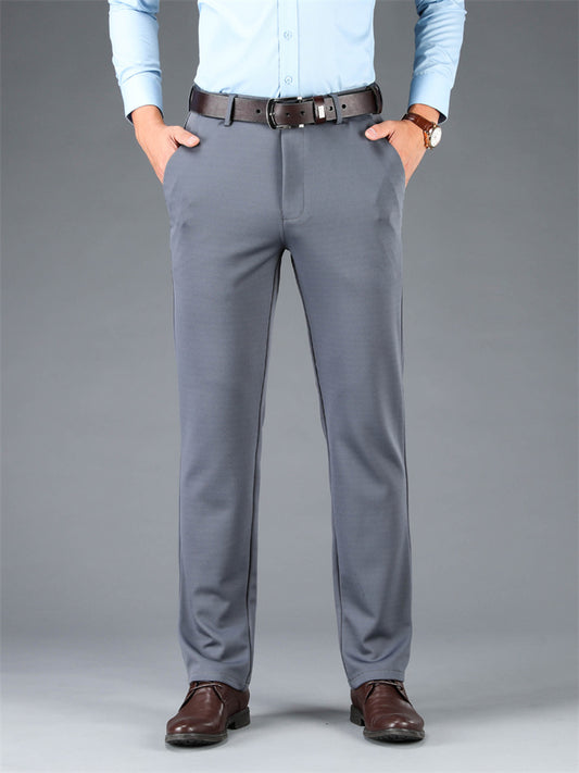 Spring/Summer Men's Dress Pants Business Casual Pants Ice Silk Stretch Men's Pants Loose Straight Leg Pants