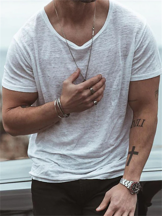 Men's T shirt Tee Plain Crew Neck Street Casual Short Sleeve Clothing Apparel Fashion Classic Comfortable Big and Tall