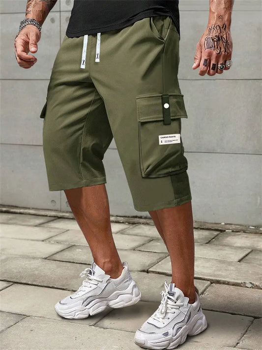 Men's Summer Work Shorts Sporty Casual Straight-Leg 7/8 Length
