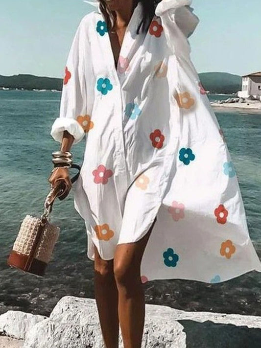 Fashion Temperament Shirt Dress White Dresses