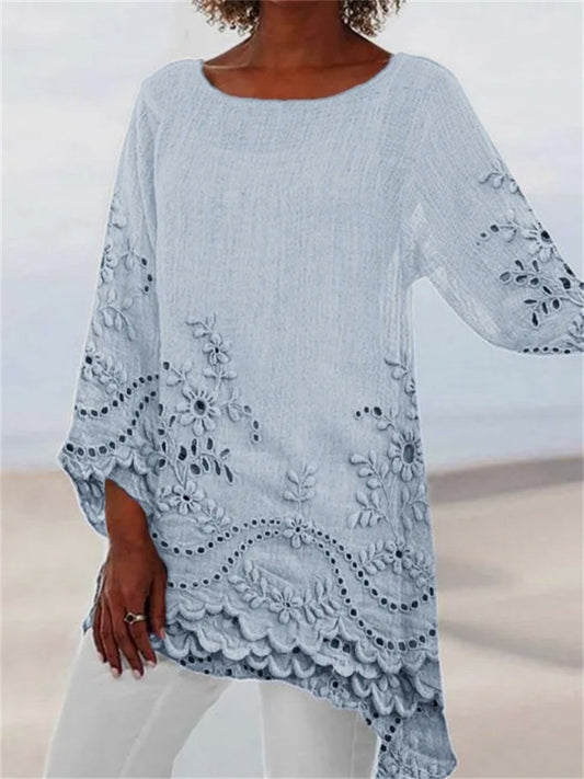 Floral Pattern 3D Personalized Long-Sleeve Summer Shirt for Women