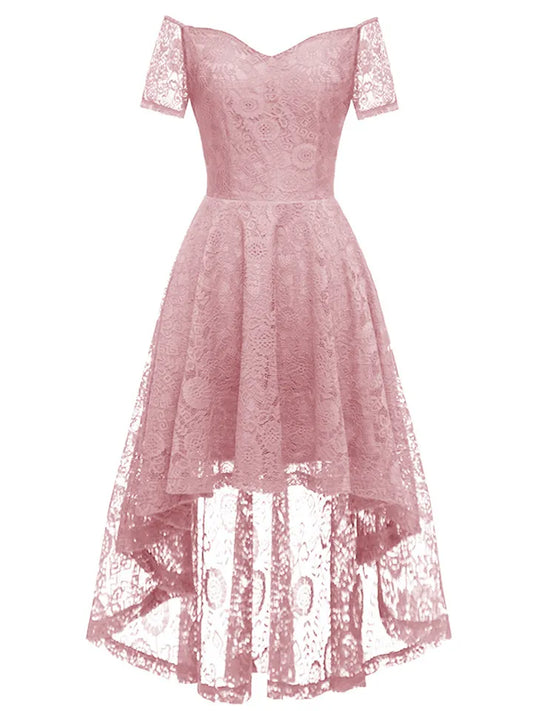 New Sexy Halter V-neck Irregular Lace Splicing Dress