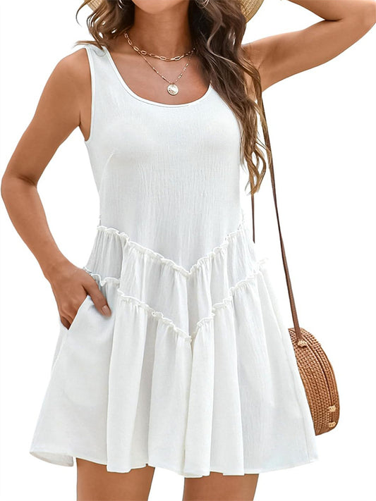 Women's New Beach Sun Dress U Neck V Lace Dresses
