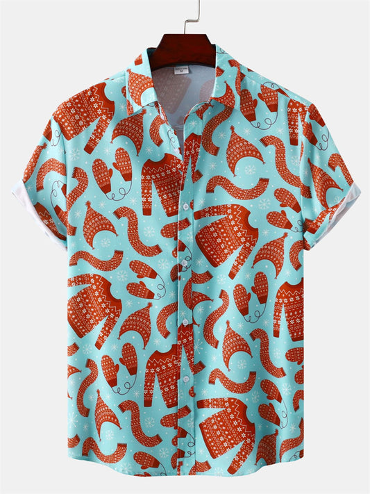 Summer New Hawaiian Floral Men's Casual Short-sleeved Shirt Fashionable Floral Lapel Short-sleeved Shirt Men's