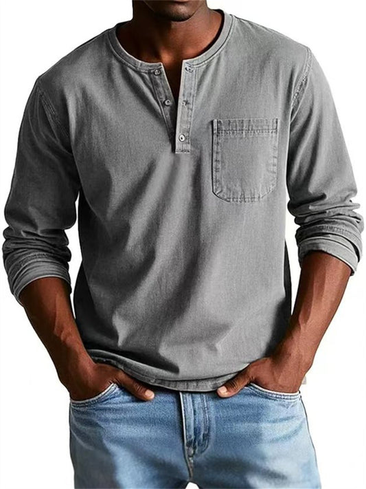 Men's Fall/Winter Crew Neck Long Sleeve T-Shirt Slim Fit Casual Long Sleeve Base Layer