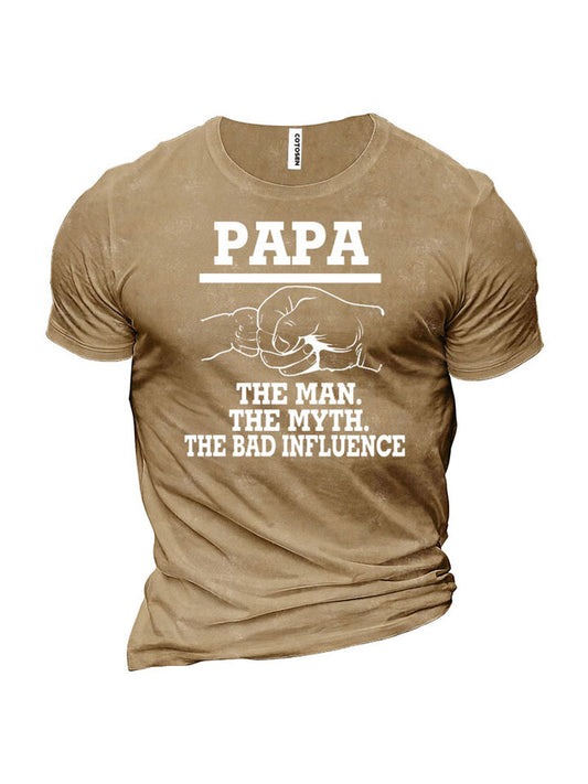 Men's Touch Fist Pattern Printed Cotton Short-sleeved