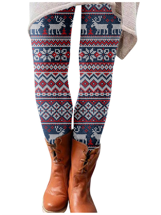 Women's New Printed Leggings - Elastic Waist Slimming  Body-Shaping Base Layer