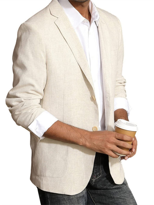 Men's Spring and Fall Tops Business Casual Printing Double-button Suit Jacket British Suit