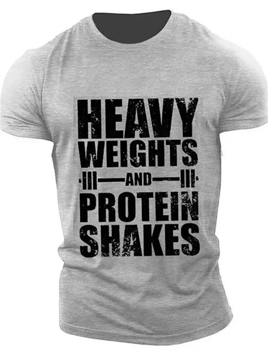 Men's Summer Short-Sleeve T-Shirt Athletic Short-Sleeve Muscle Letter Print T-Shirt