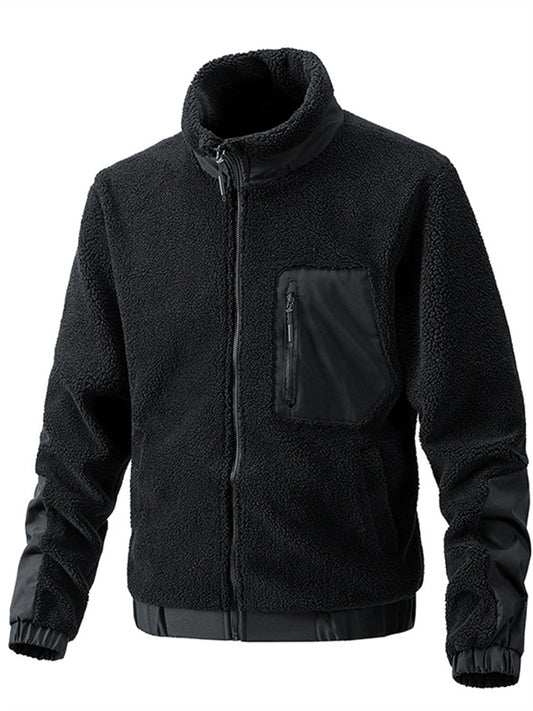 Lambswool Jacket Men's Fall and Winter Stand-up Collar Shaker Casual New Jacket Cardigan Outdoor Men's Clothing