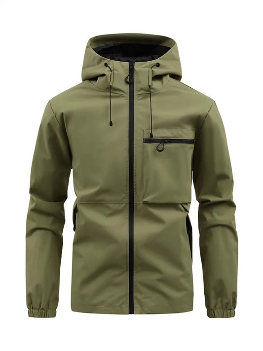 Spring/Fall New Arrival Men's Casual Waterproof Outdoor Jacket Solid Color Windbreaker