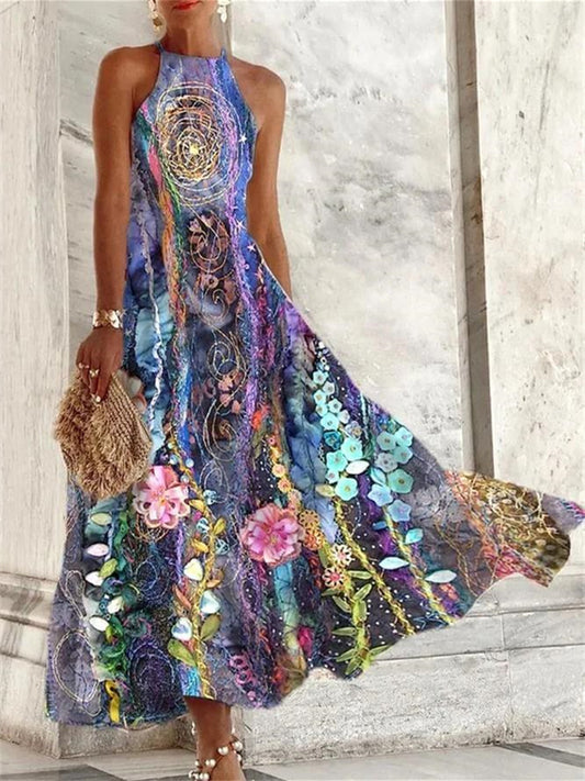 New Sleeveless Women's Dresses Celadon Matching Color Long Comfortable Dresses