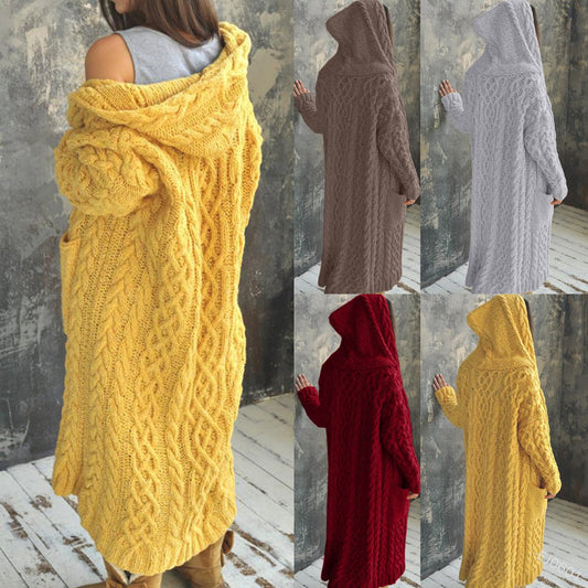 Women's Cardigan Knitted Solid Color Basic Casual Cotton Long Sleeve Sweater Cardigans Open Front Fall Winter Wine Red Blue Yellow