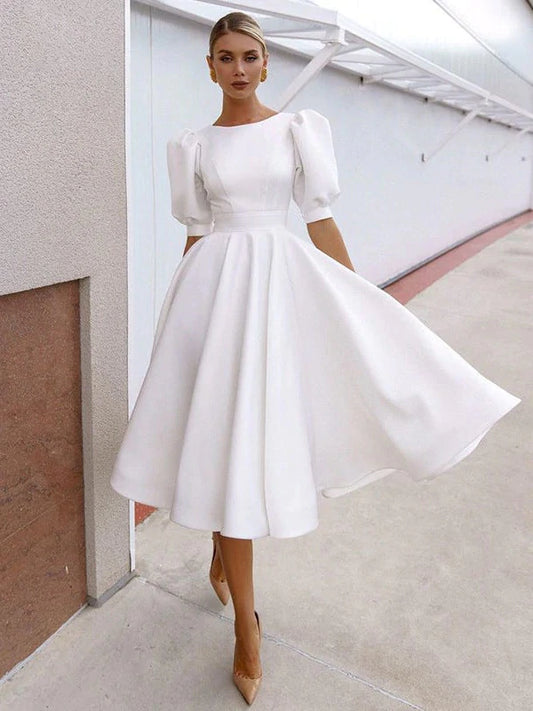 Temperament  Short Sleeve Middle Skirt