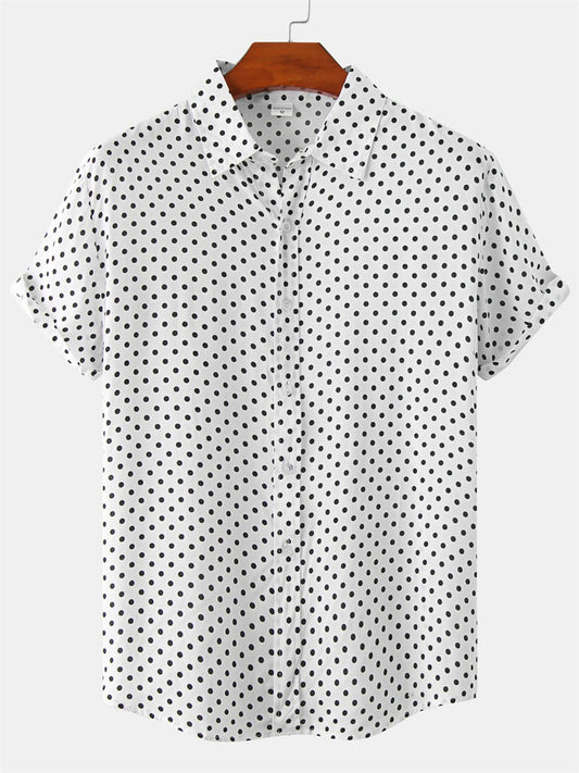 Summer New Men's Large Size Floral Shirt Youthful Popular Fashion Hawaii Wave Point Short-sleeved Shirt