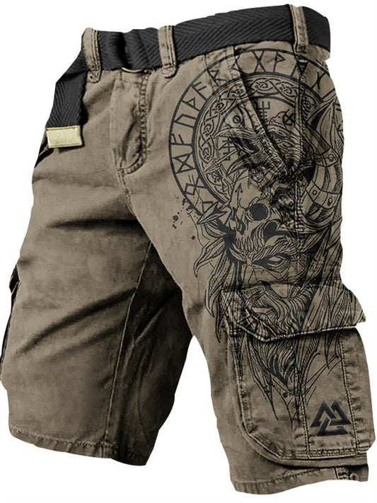 Men's New Arrival Trendy 3D-Printed Retro Casual Shorts No Waistband