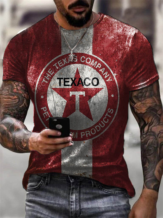 Street Men's Sports Short-sleeved T-shirt 3D Letters Digital Print Loose Top