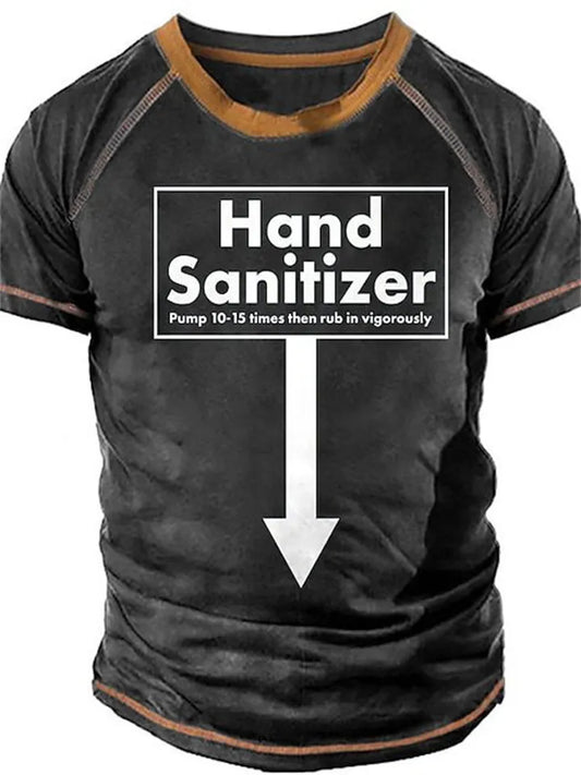 Men's Short-Sleeve Casual 3D-Printed Retro Sports Letter Print T-Shirt
