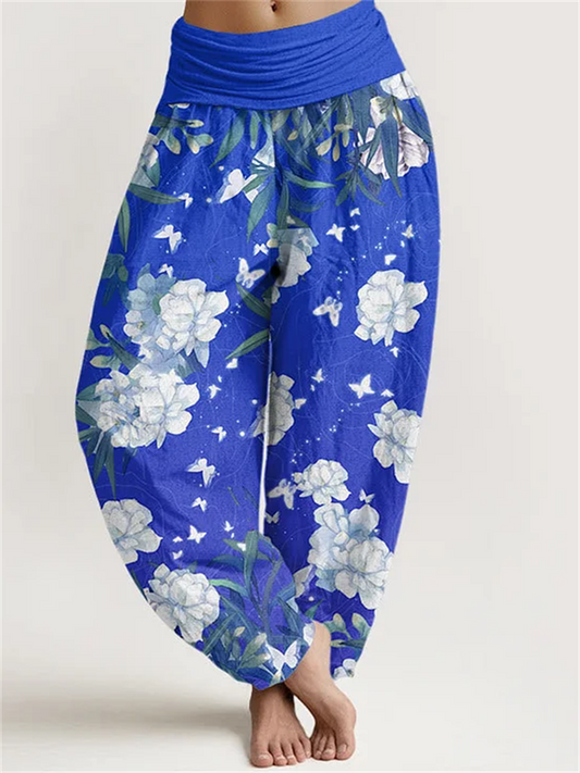 Women's New Pants Printed Loose Casual Wide-legged Pants Haren Pants