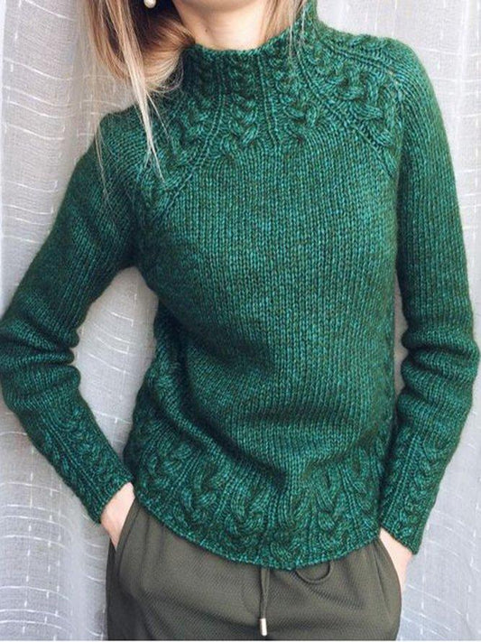 Women Turtleneck Cotton-Blend Vintage Shirts & Tops