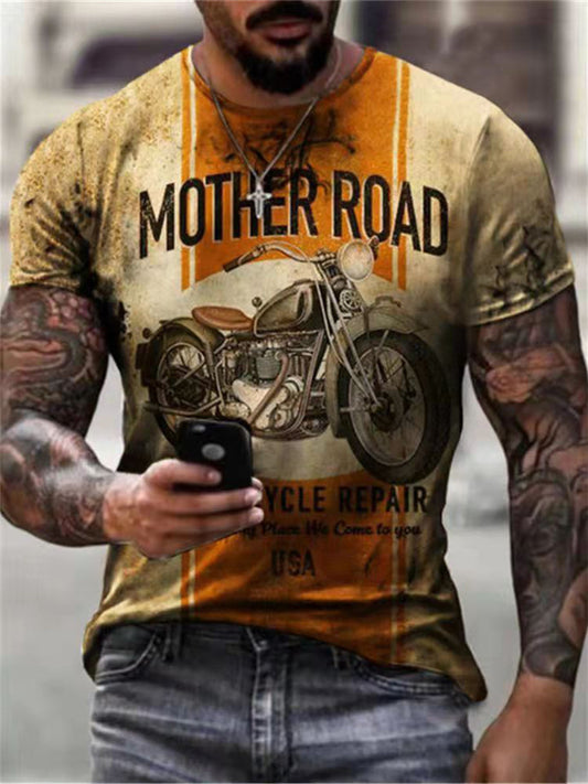 Summer Round Neck Casual Wear Men's Tops Short-sleeved Sports T-shirt 3D Digital Printing