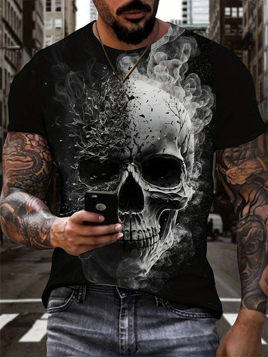 Men's Trendy 3D Skull Print Fashion T-shirt