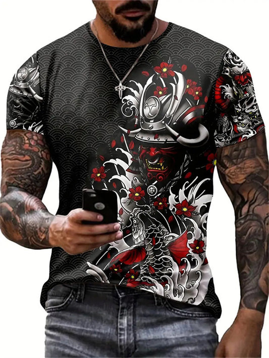Men's Round Neck Short Sleeve Summer Men's 3D Printing Short Sleeve T-shirt