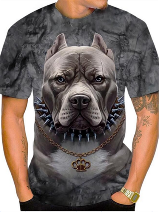 Dog Print Tops Summer Casual Short Sleeve 3D Digital T-shirt S M L XL 2XL 3XL 4XL 5XL