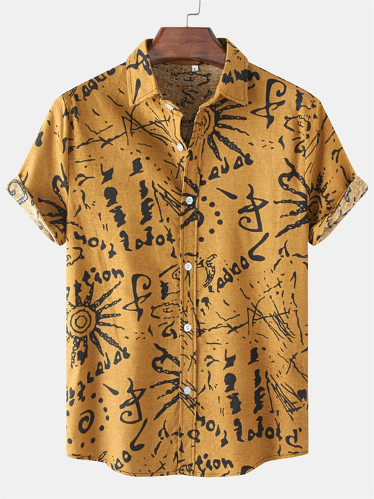 Summer New Men's Short-sleeved Floral Shirt Fashion Shirt Big Size Loose Half-sleeved Shirt Clothing